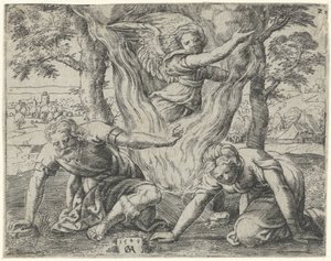 Sacrificio de Manoach Historia de Sansón (título de la serie) de Cornelis Massijs