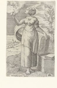 Sabiduría Cognicio (título sobre objeto) Las virtudes (título de la serie) de Cornelis Massijs