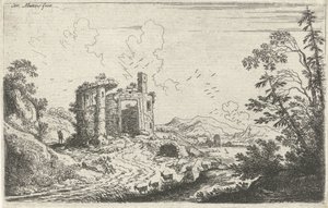 Paisaje con un cabrero de Cornelis Matthieu