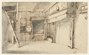 Habitación vacía con un hogar de Cornelis Pietersz. Bega (attributed to)