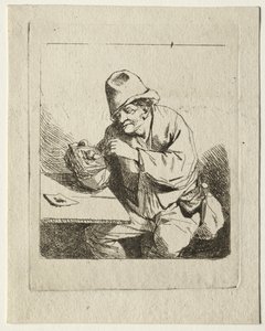 Campesino encendiendo su pipa, mediados de 1600 de Cornelis Pietersz Bega