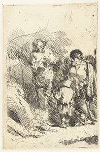 El hombre que canta y el público que escucha, incluidos el niño y el hombre de Cornelis Pietersz. Bega