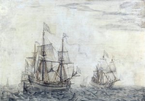 El buque mercante holandés "Saint Jean Baptiste". Óleo sobre madera de 1668, obra de Cornelis Pietersz Mooy (1630-1693). de Cornelis Pietersz. de Mooy