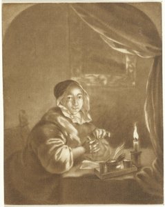 Dama a la luz de las velas de Cornelis Ploos van Amstel (signed by artist)