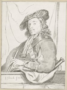 hombre, en, parapeto de Cornelis Ploos van Amstel (signed by artist)