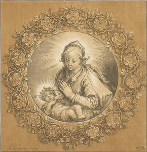 María con el Niño Jesús La Virgen María y el Niño Jesús de Cornelis Ploos van Amstel (signed by artist)