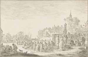 pescadería de Cornelis Ploos van Amstel (signed by artist)