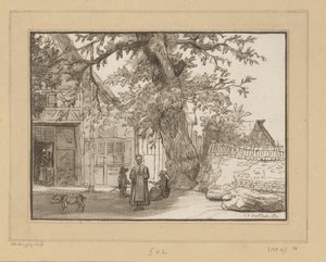 Posada en Anrath
Escena de pueblo con un gran árbol de Cornelis Ploos van Amstel