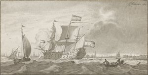 Buque de guerra en el IJ de Cornelis Ploos van Amstel
