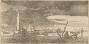 Río con ciudad de Cornelis Ploos van Amstel