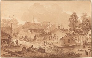 Pueblo con estanque