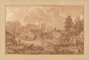 Pueblo con estanque de Cornelis Ploos van Amstel