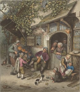 Violinista frente a una posada de Cornelis Ploos van Amstel