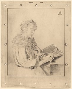 Niña joven en el teclado de Cornelis Ploos van Amstel