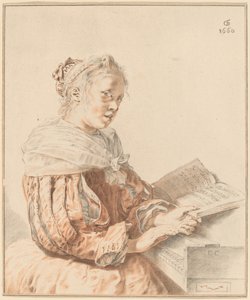 Joven niña en el teclado de Cornelis Ploos van Amstel