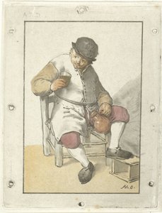 Agricultor sentado con jarra de Cornelis Ploos van Amstel