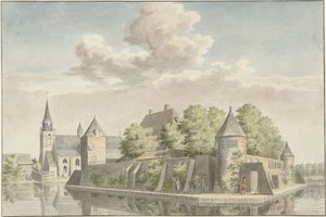 El Hof van Putten y la iglesia de Geervliet de Cornelis Pronk (possibly)