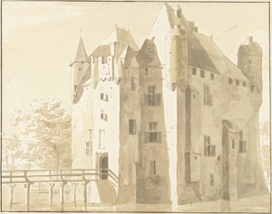 Castillo de Frissestein en Herwijnen, parte trasera de Cornelis Pronk (possibly)