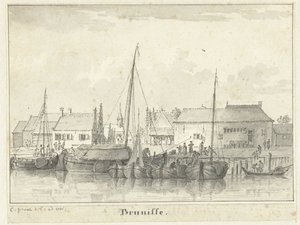 Vista del puerto de Bruinisse de Cornelis Pronk