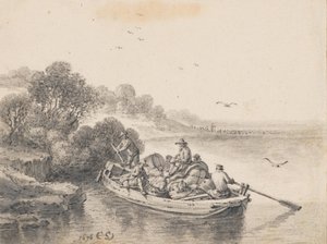 Un transbordador muy cargado de Cornelis Saftleven
