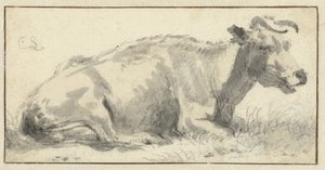 Vaca reclinada, a la derecha de Cornelis Saftleven