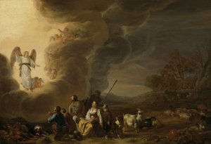 La anunciación al pastor de Cornelis Saftleven