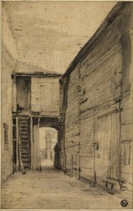 Patio de una casa antigua de Cornelis Saftleven