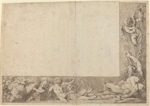 Dios del río con putti de Cornelis Schut I