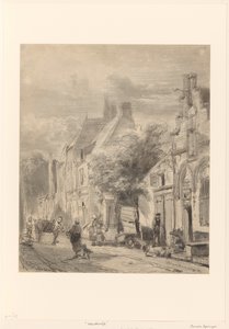 Vista de la calle en Harderwijk de Cornelis Springer