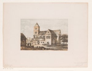 Iglesia del siglo XII Edificio de la iglesia del siglo XII (título sobre el objeto) de Cornelis Springer
