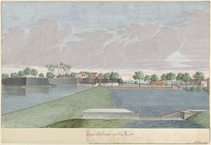 Vista de Colombo desde el aterrizaje de De Beer (...) Casteel Colombo van de Beer (título sobre objeto) de Cornelis Steiger