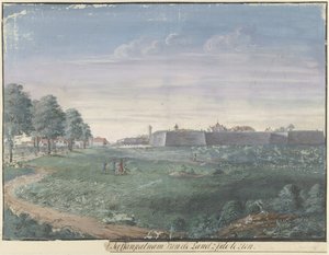 Fuerte de Jaffnapatnam en Ceilán [..]l Jaffanpatnam desde Landside para ser visto (título sobre el objeto) de Cornelis Steiger