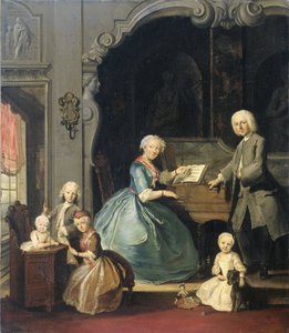 Grupo familiar cerca de un clavicordio
Grupo familiar cerca de un clavicordio de Cornelis Troost