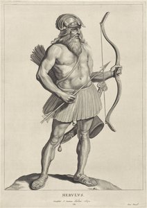 Herulen
Herulus (título del objeto)
Oude hier woonachtige volken (título de la serie)
Peplus sive Gothorum, Wandalorum, Svevorum, Herulorum, Gepidarum, Marcomannorum et quadorum veterum Imagines ex antiquis monumentis et museo Marci Zuerii Boxhornii (tí de Cornelis Visscher (II)