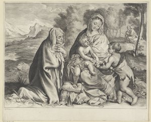 Paisaje con la Sagrada Familia, Juan Bautista e Isabel de Cornelis Visscher (II)