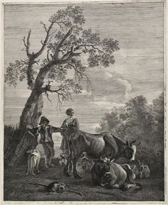 Un rebaño descansando de Cornelis Visscher