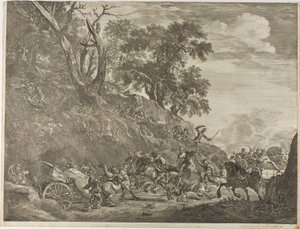 Ataque a un convoy de Cornelis Visscher