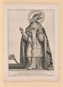 San Gregorio de Utrecht, de Santos de los Países Bajos del Norte y del Sur de Cornelis Visscher