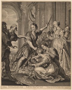 Aquiles en la corte de Licomedes de Cornelis Visscher after Sir Peter Paul Rubens, published by Pieter Claesz Soutman