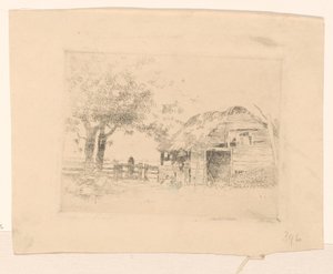Antiguo granero con techo de paja de Cornelis Vreedenburgh