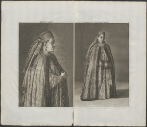 Mujer rusa De: Reizen over Moskovië, 1711 de Cornelis de Bruijn