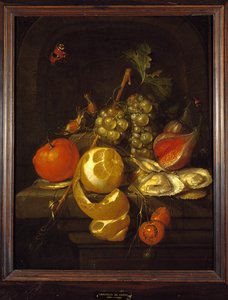 Naturaleza muerta con frutas y ostras, mediados de la década de 1650
