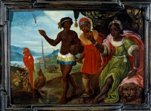 Las cuatro partes del mundo: África. Pintura de Cornelis De Baellieur (1607-1671), escuela flamenca