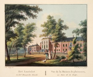Het Lustslot en el Haagsche Bosch. Vista de la Casa de Placer, en el Bosque de la Haije, 1825 de Cornelis de Kruyff