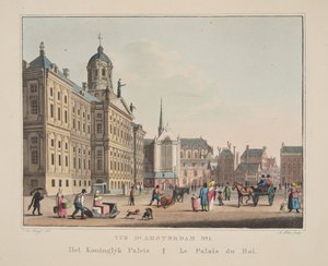 Vista de Ámsterdam No.1. Het Koninglyk Paleis. Le Palais du Roi, 1825 de Cornelis de Kruyff