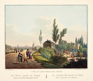 Vista de Ámsterdam No.39. El Jardín Land en Yzigt fuera de la Puerta de Haarlem, 1825