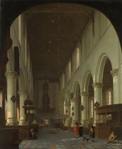 Interior de la Oude Kerk de Delft desde el coro hacia el portal de Cornelis de Man (attributed to)