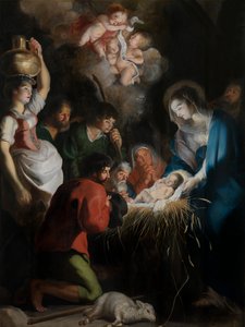 El nacimiento de Cristo (óleo sobre tabla) de Cornelis de Vos