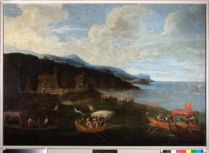 Barcos de familias patricias en el oeste de Génova de Cornelis de Wael