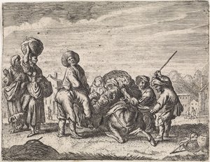 El burro rebuznando Escenas de género (título de la serie) de Cornelis de Wael